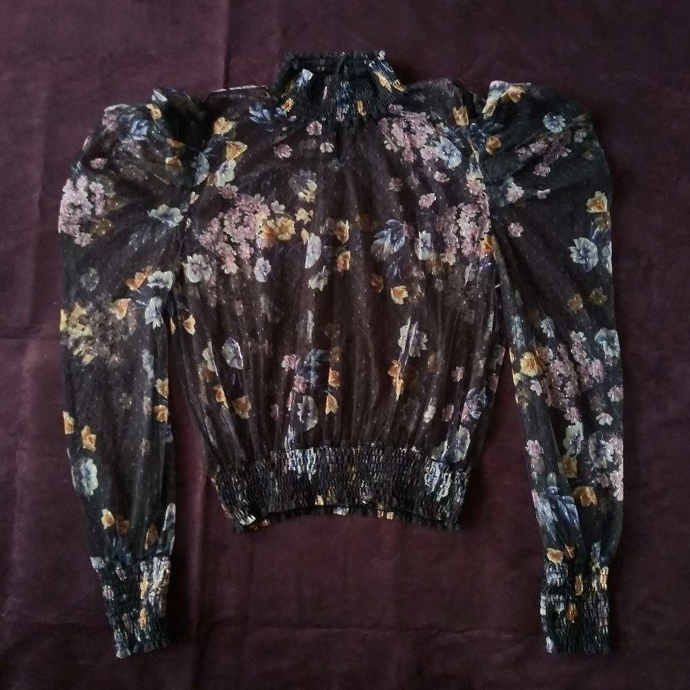 Floral Tulle Blouse